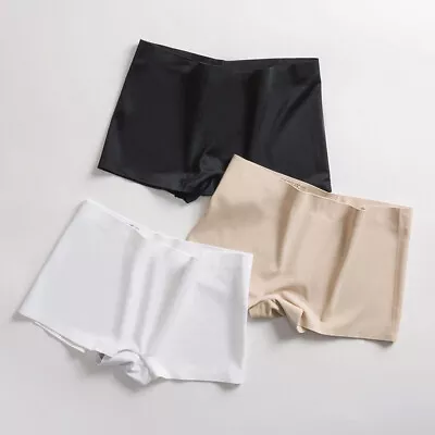 Women Ladies Plain Boxer Safety Shorts High Waist Seamless Underwear Knickers • £3.56