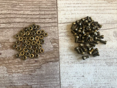 £5.50 • Buy Meccano #37 X 50 Org Matt Brass Cheese Head Bolts & Hex Nuts 1970s
