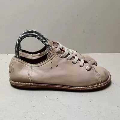 Camper Peu Ideal Women's Leather Trainers Laced Up Beige Uk5 Eu38 (box80) • £34.95