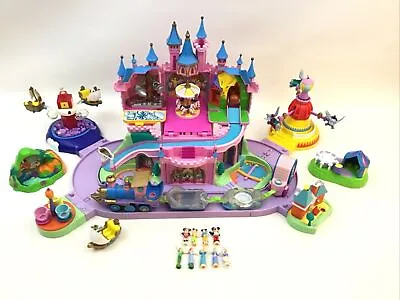 Disney Magic Kingdom Castle Magic Miniatures Playset Mattel WExtras 9 Figs VIDEO • $199.96