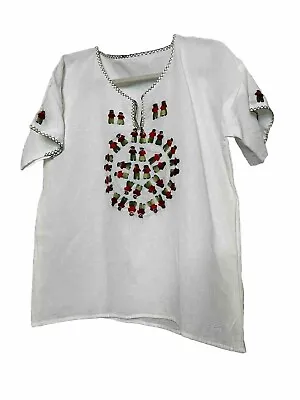 Mexican Style Top Embroidered Boho Hippie Unbranded See Measurements LARGE • $40