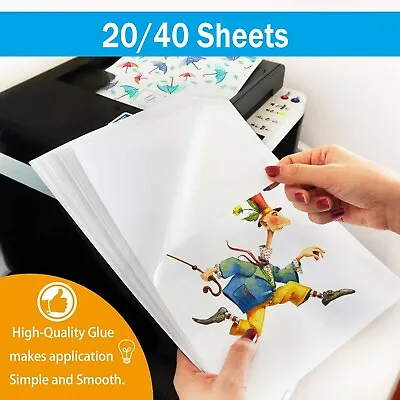 20/40 Sheets Printable Vinyl Sticker Paper Glossy Matte Inkjet Laser Waterproof • $8.89