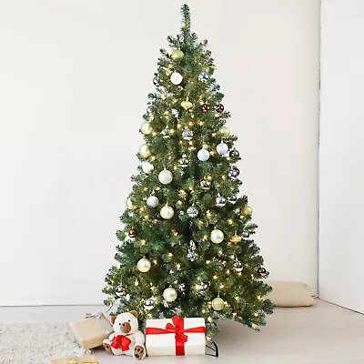 7.5FT Prelighted Pre-Lit Artificial Christmas Tree 1200 Branch Tips 450 LED C9S0 • $95.99