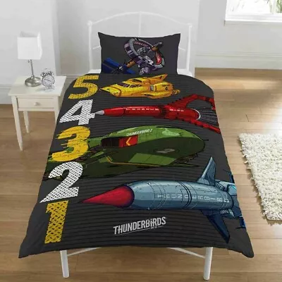 £12.99 • Buy Thunderbirds Single Duvet Cover With Pillowcase Set Kids Bedding  BEST PRICE 🔥