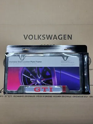 New Genuine VW Volkswagen GTI RED License Plate Frame Polished 5H0-071-801-A • $50