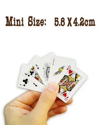 £2.99 • Buy Mini Playing Cards Bridge Poker Whist Games Gambling Gaming - 5.8 X 4.2 Cm