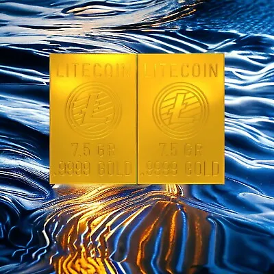 Litecoin One Gold Gram Snaps Bar Two Bars .9999 Pure + FREE Silver T • $129.99