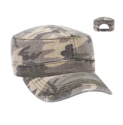 Cadet Military Camo Distressed Hat • $10.99