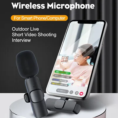 Microfono Mini Inalambrico De Para Celular IPhone Solapa Lavalier Plug&Play New • $13.89