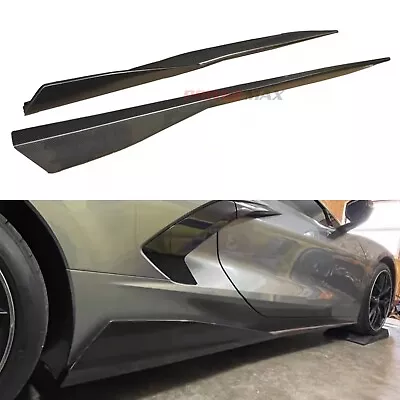 For Chevrolet Corvette C8 2020+ Real Carbon Fiber Side Skirts 5vm Style • $1668.88