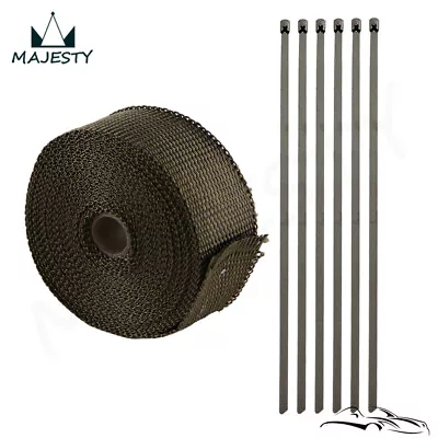 Exhaust Header Turbo Manifold Downpipe Heat Wrap 2''*0.078''*32FT+Zip Ties  • $31.25