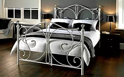 Double Metal Bed Frame & Memory Foam Mattress - 3ft 4ft 4ft6 - Strong & Stylish • £239.90