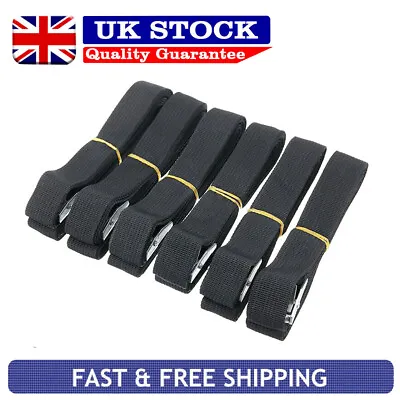 6 X Heavy Duty Ratchet Tie Down Straps Car Roof Rack Belts Quick Release 2.5M • £7.59