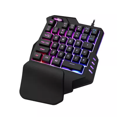 USB Wired Gaming Mechanical One-Handed Keyboard Backlit RGB Backlit Keypad 35key • $24.69