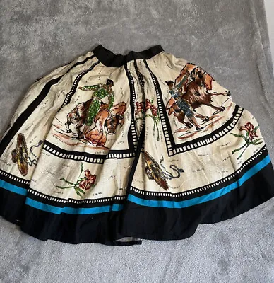 Vintage Londy Of Mexico Circle Skirt Hand Painted 1950s • $149.99