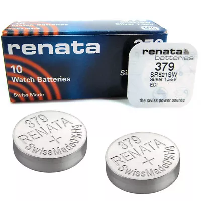 2 X Renata 379 AG0 618 SR63 JA SR521SW Watch Batteries • £2.69