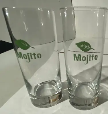 Lot Of 2 Mojito Cuban Cocktail Tall Drink Glasses Lime-mint-rum Mixture • $10