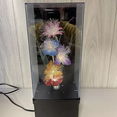 Vintage Color Changing Fiber Optic Flower Lamp & Music Box Works Great • $44.95