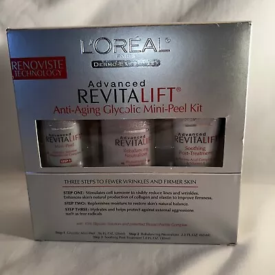 L'OREAL Advanced REVITALIFT Anti-Aging Glycolic Mini-Peel Kit Brand New Sealed • $24.99