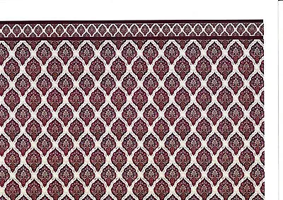 Dollhouse Wallpaper Victorian Maroon Large Print World Model 1:12 Scale 35605 • $11.54