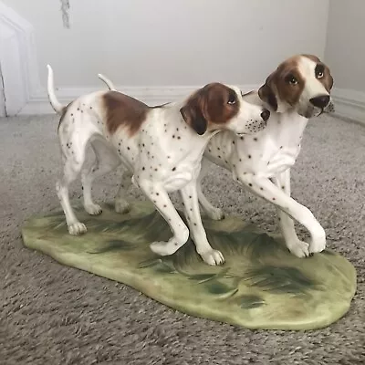 $80 • Buy Two Pointers Dogs Hunters Figurine Statue Porcelain Andrea By Sadek  Animals VTG