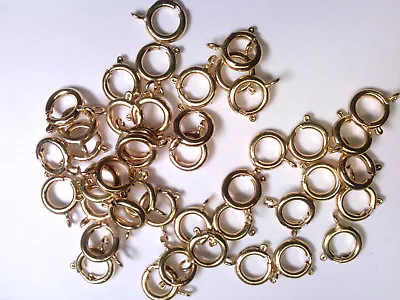 VTG 30 GOLD PLATED METAL SPRING RING CLOSURE NECKLACE CLASPS 10mm #010319n • $6.83