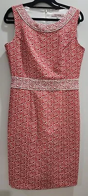 Pre-owned Review Lined Sleeveless Red Sheath Dress In Size 10 • $19.95