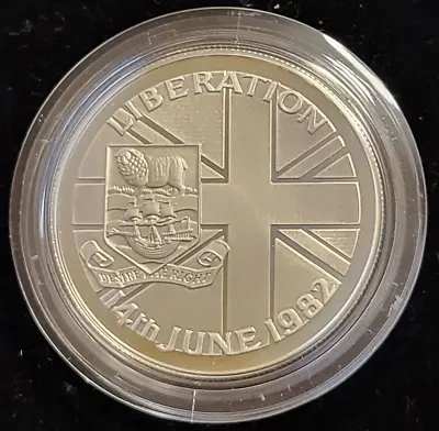 FALKLANDS LIBERATION SILVER PROOF CROWN 4th JUNE 1982 • £25