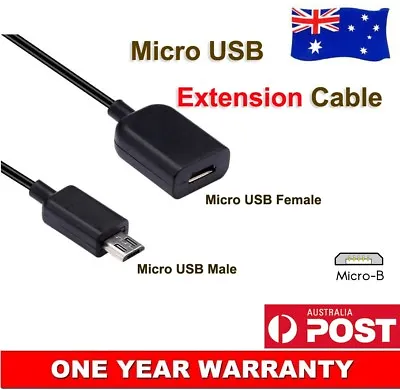 Micro USB Male To Female Extension Extender Data Sync Charging Cable Adaptor OZ • $6.69