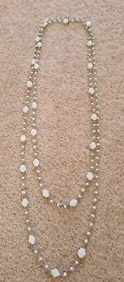 Miss Selfridge White Beaded Double Strand Necklace New Without Tags • £4.50