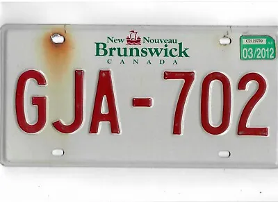 NEW BRUNSWICK Passenger 2012 License Plate  GJA-702  • $6.50