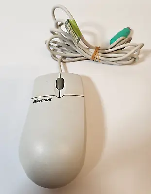 Vintage Genuine Microsoft Intellimouse 1.1A USB Ball Mouse - Genuine Untested • £14.99