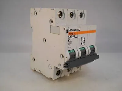 Merlin Gerin MCB 4 Amp Triple Pole 3 Phase Breaker Type D 4A C60HD304 25726 • £24.95