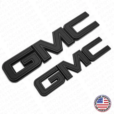 14-19 GMC Sierra Front Grille Tailgate Letter Logo Emblem Truck Nameplate Black • $64.99