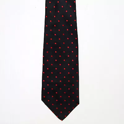 Vintage Givenchy Cabrer Necktie Black Red Polka Dots Polyester • $12.99