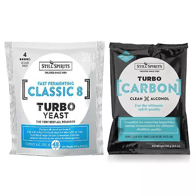 Still Spirits Classic 8 Turbo Yeast  With Turbo Carbon Spirit Making Home Brew • $23.99