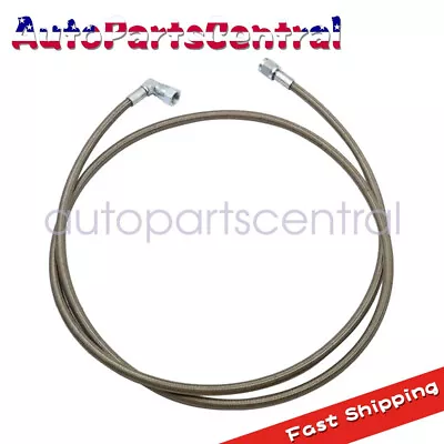 Turbo Oil Feed Line 60  Steel Braided -4An -4 AN 90 Degree Line Made In The USA • $19.99