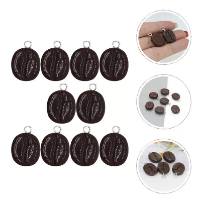 10 Resin Coffee Bean Charms For Jewelry Making • £7.38