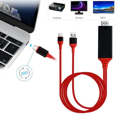 Type C To HDMI TV HDTV Adapter Cable For MACBOOK MAC PC Samsung S8 S9 Huawei P20 • $4.49