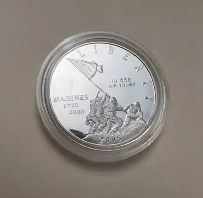 Marine Corps Commemorative 2005 P 90% Silver Dollar BU Uncirculated $1 Coin • $50