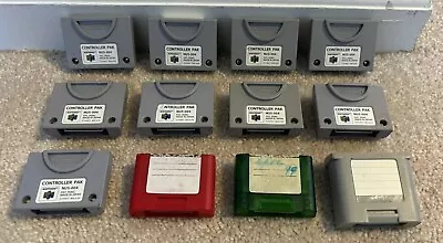 NICE! Lot Of 21 Nintendo N64 64 Controller Paks NUS-004 OEM & Non-OEM Red Green • $75