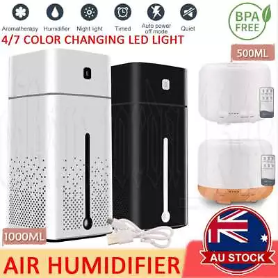 $14.95 • Buy LED Air Humidifier Aroma Aromatherapy Diffuser Essential Oil Ultrasonic Purifier