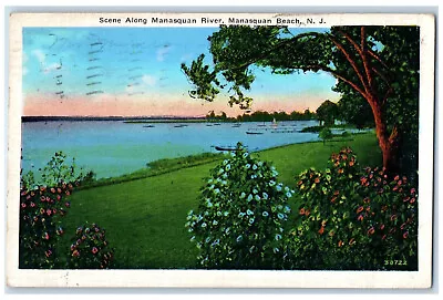 1936 Scene Along Manasquan River Manasquan Beach New Jersey NJ Postcard • $14.98