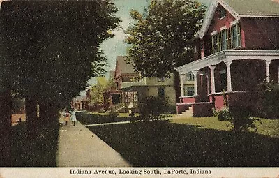 Indiana Avenue Looking South La Porte Indiana IN C1910 Postcard • $11.95