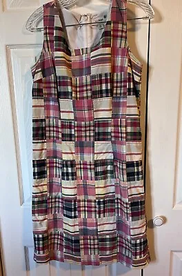 L.L. Bean Kennebunkport Madras Sheath Dress Patchwork  8 Regular *H • $20