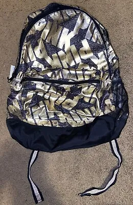NWT Victoria's Secret PINK Bling Campus Backpack Black And Gold Foil • $69.99
