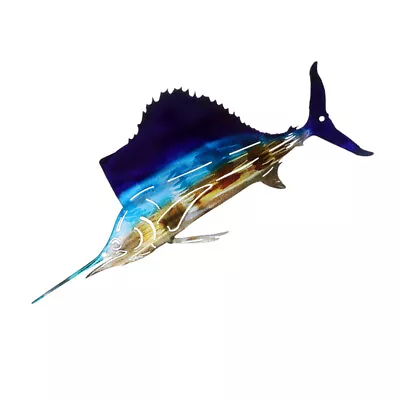  Large Metal Sailfish Wall Decor Iron Art Sculpture Fish Decoration For Fence • £14.16