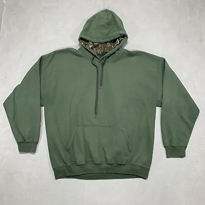Mossy Oak Hoodie Sweatshirt Mens XL Green Drawstring Pockets Cotton Blend • $14.74