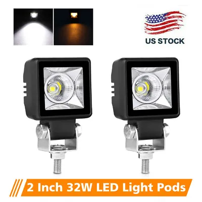 2X 2  Mini LED Cube Light Combo Fog Work Driving Lamp Pods W/Amber DRL Offroad  • $33.99