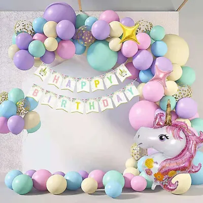 146x Unicorn Arch Garland Kit Foil Balloon Girl Birthday Baby Shower Party Decor • £10.29